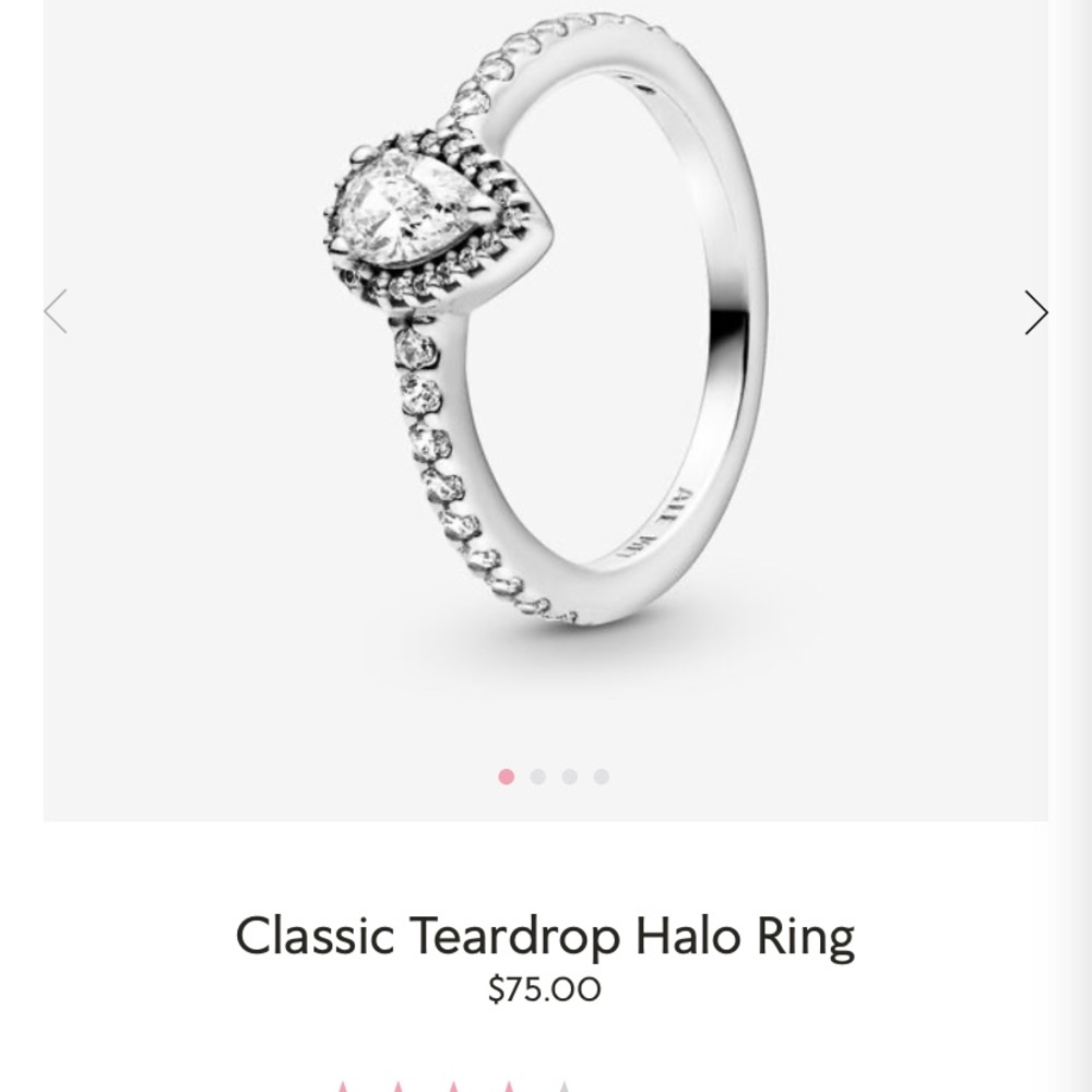 Pandora Teardrop Halo Ring